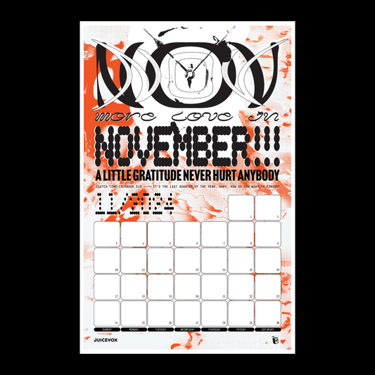 Clutch-Time Calendar | November 2024 | Printable/Digital Download